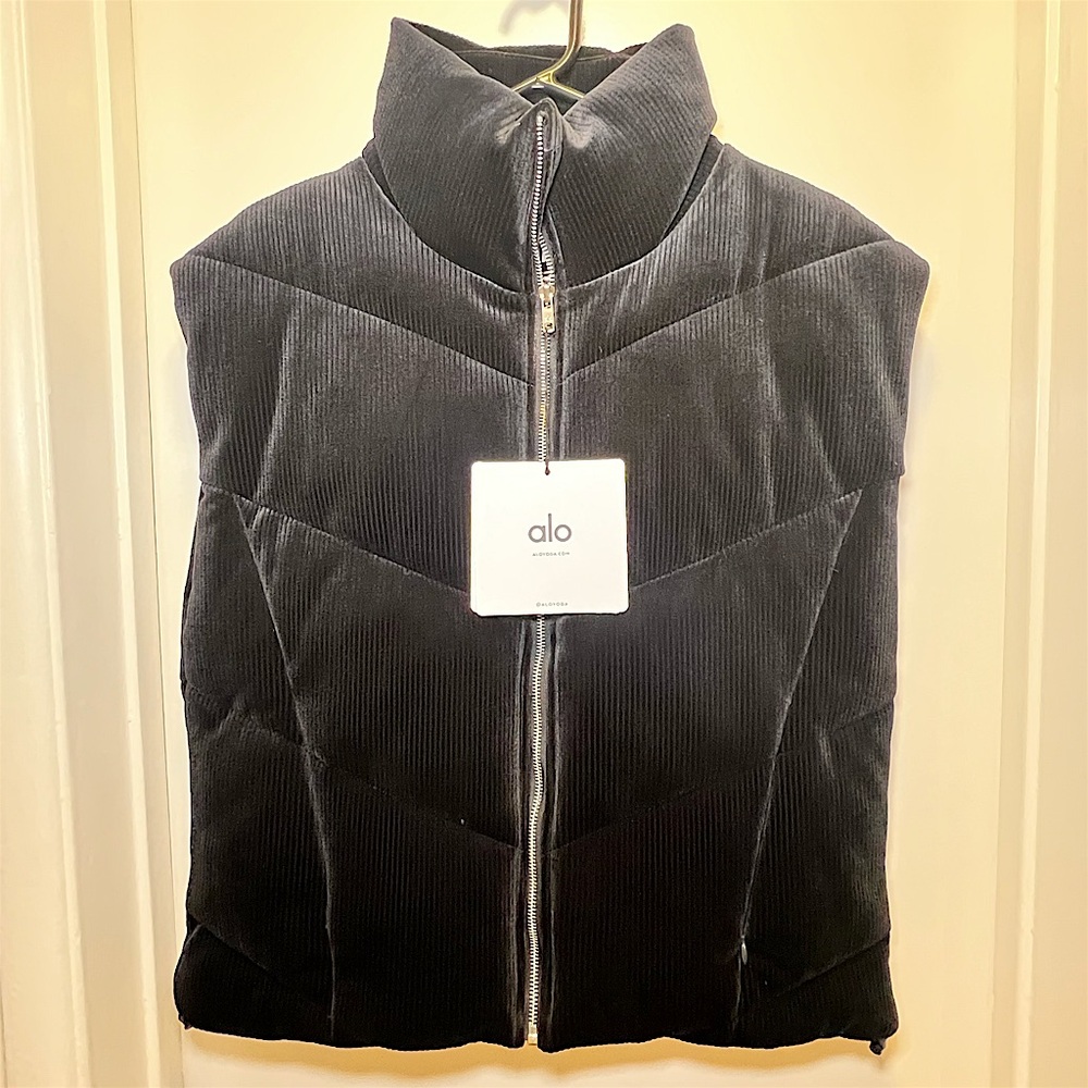 ALO Yoga Black Corduroy Puffer Vest